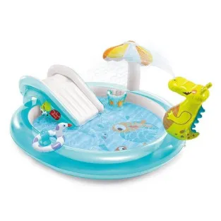 Piscina model Crocodil & Tobogan si fantana arteziana pentru copii 2.01x1.70x0.84 m - Intex