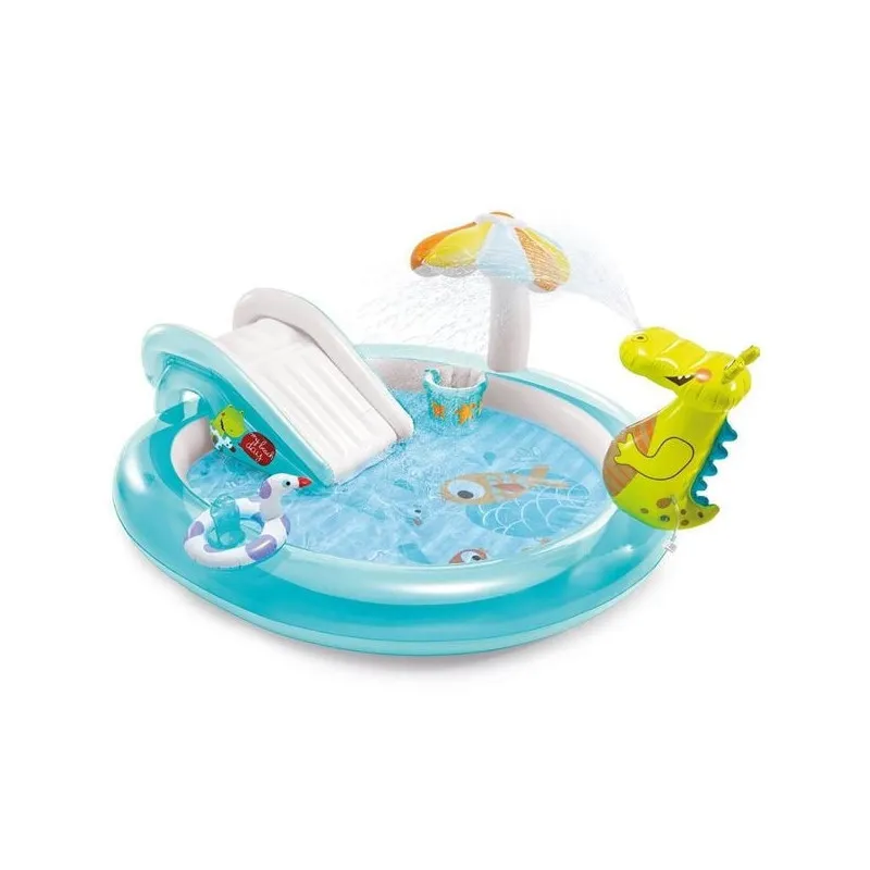 Piscina model Crocodil & Tobogan si fantana arteziana pentru copii 2.01x1.70x0.84 m - Intex