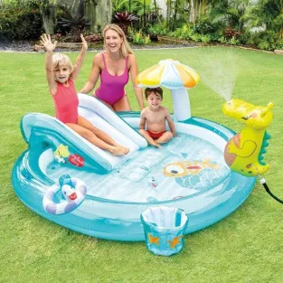 Piscina model Crocodil & Tobogan si fantana arteziana pentru copii 2.01x1.70x0.84 m - Intex 2
