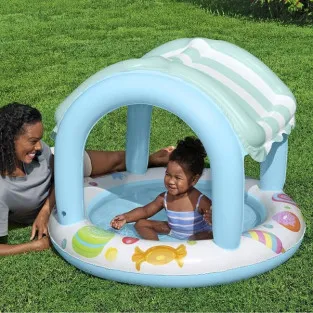 Piscină Bestway pentru Copii cu Acoperiș UV, Model Înghețată, Ø104x84 cm 2