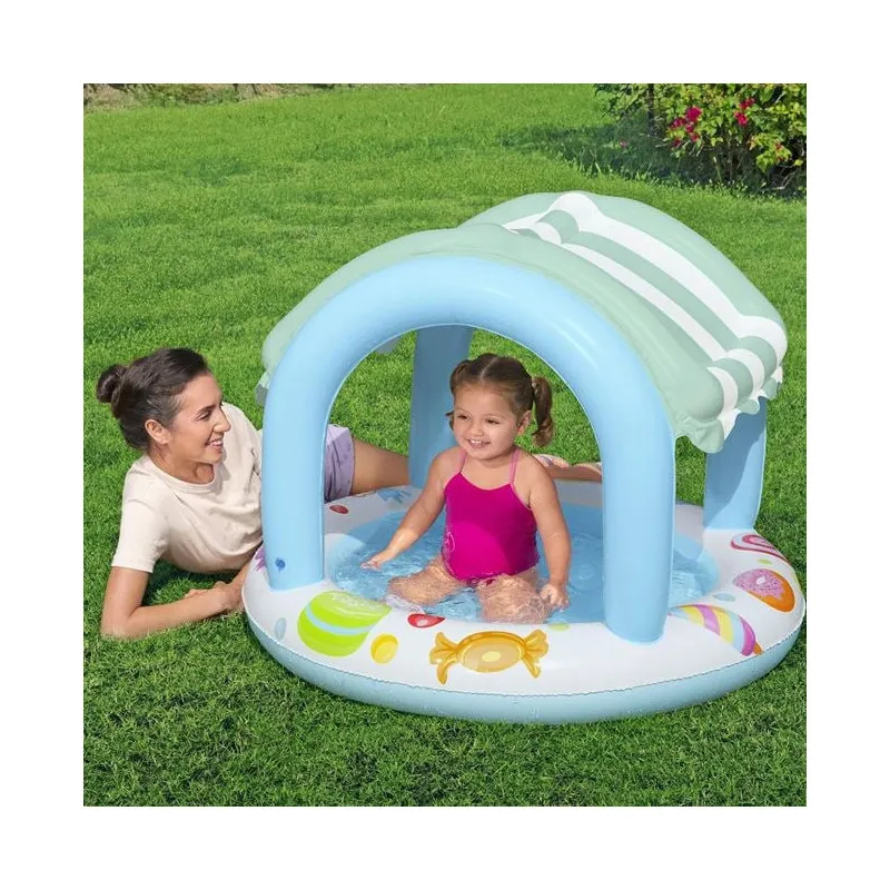Piscină Bestway pentru Copii cu Acoperiș UV, Model Înghețată, Ø104x84 cm