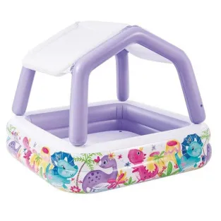 Piscină Acoperită Sun Shade Intex pentru Copii, 157x157x122 cm, 295 L, cu Copertină Detașabilă