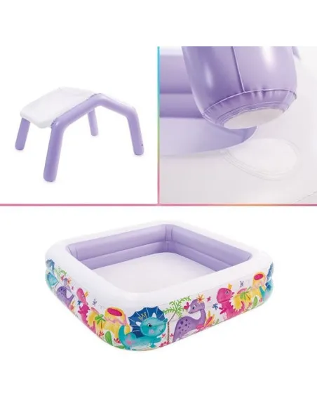 Piscină Acoperită Sun Shade Intex pentru Copii, 157x157x122 cm, 295 L, cu Copertină Detașabilă