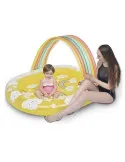 Piscină Gonflabilă Acoperită pentru Copii, Model Curcubeu, 144x128x84 cm