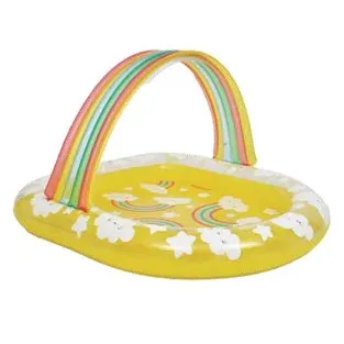 Piscină Gonflabilă Acoperită pentru Copii, Model Curcubeu, 144x128x84 cm 2