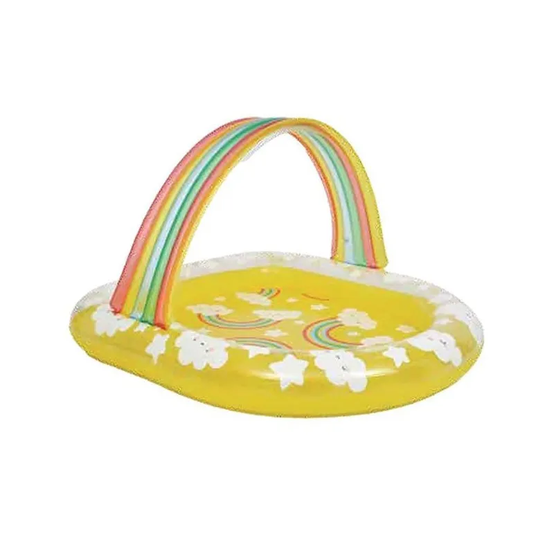 Piscină Gonflabilă Acoperită pentru Copii, Model Curcubeu, 144x128x84 cm