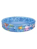 Piscină Gonflabilă pentru Copii, Model Lumea Mării, 3 Inele, Ø120x24 cm