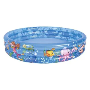 Piscină Gonflabilă pentru Copii, Model Lumea Mării, 3 Inele, Ø120x24 cm