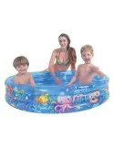 Piscină Gonflabilă pentru Copii, Model Lumea Mării, 3 Inele, Ø120x24 cm