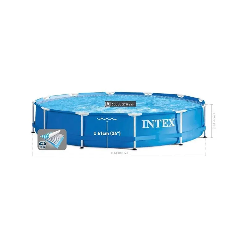 Piscină cu Cadru Metalic Intex Prism, Rotundă, Ø366x76 cm, 6503 L, cu Pompă Filtru