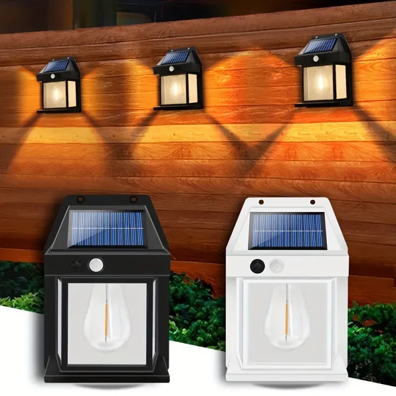 Set 10 x Lampa solara de perete LED cu senzor de miscare fara fir