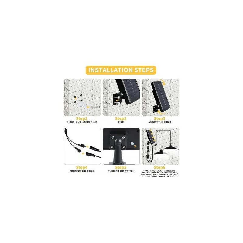 Set 2 Lampi solare cu LED si panou solar, cu telecomanda, IP66, lumina alba