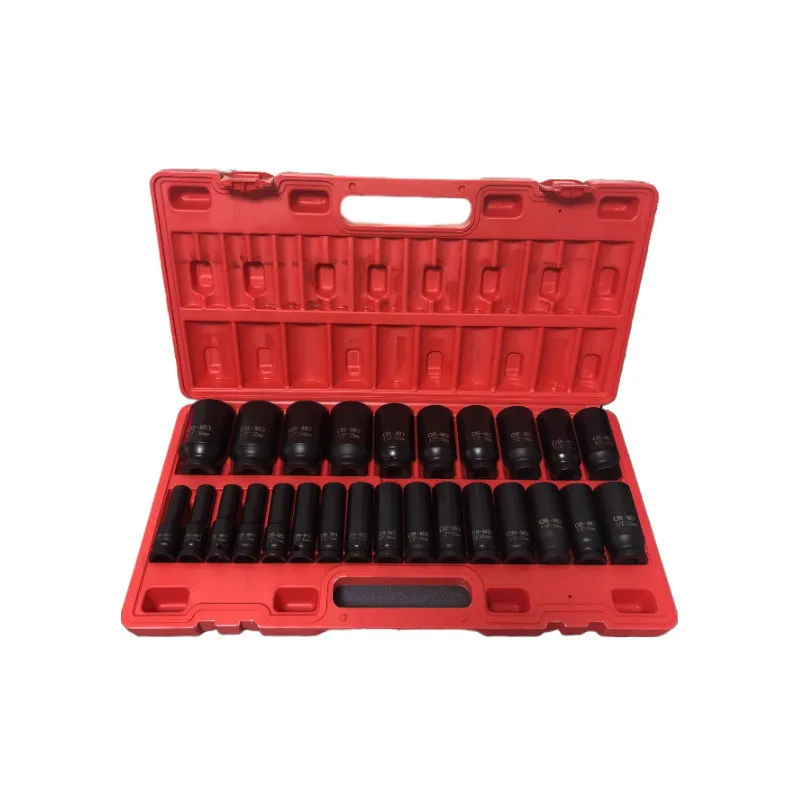 Trusă Tubulare Impact Lungi 1/2", 26 Piese, 10–36 mm