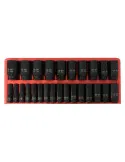 Trusă Tubulare Impact Lungi 1/2", 26 Piese, 10–36 mm
