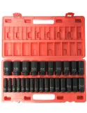 Trusă Tubulare Impact Lungi 1/2", 26 Piese, 10–36 mm