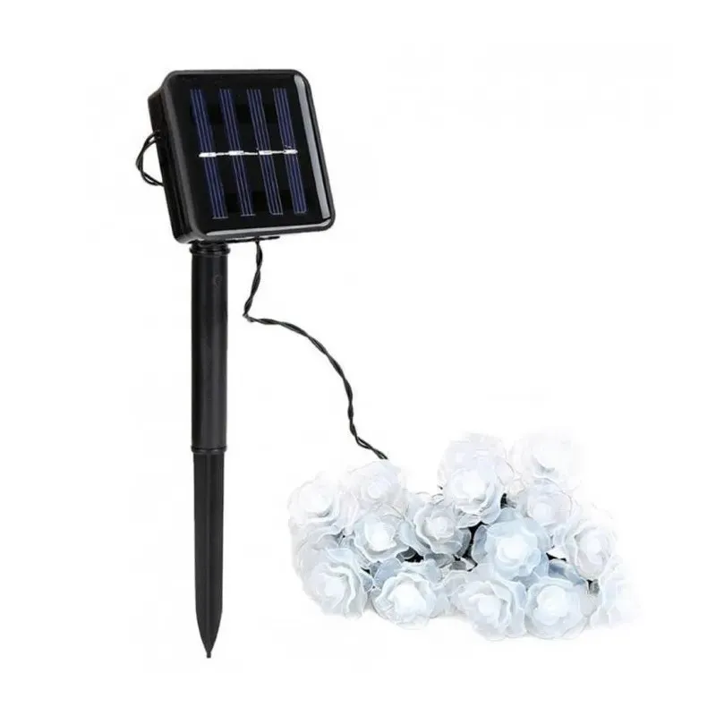 Instalatie solara 50 LED trandafiri, multicolor