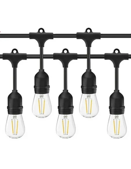 Ghirlanda Luminoasa, 10 Metri cu 10 Becuri, interconectabila, 2 filamente pe bec, 220V