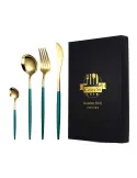 Set 4 tacamuri DeLuxe Roz / Turcoaz, 28.3 x 14.7