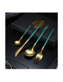 Set 4 tacamuri DeLuxe Roz / Turcoaz, 28.3 x 14.7