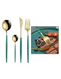 Set 4 tacamuri DeLuxe Roz / Turcoaz, 28.3 x 14.7