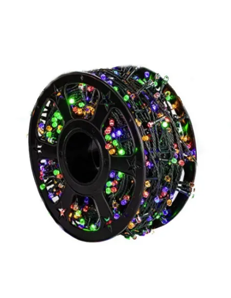 Instalatie LED sir 50m, cu 240 led mare tip diamant, IP 44, 8 jocuri de lumini