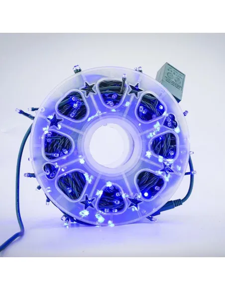 Instalatie LED sir 50m, cu 240 led mare tip diamant, IP 44, 8 jocuri de lumini