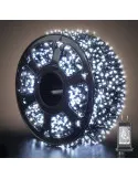Instalatie LED sir 50m, cu 240 led mare tip diamant, IP 44, 8 jocuri de lumini