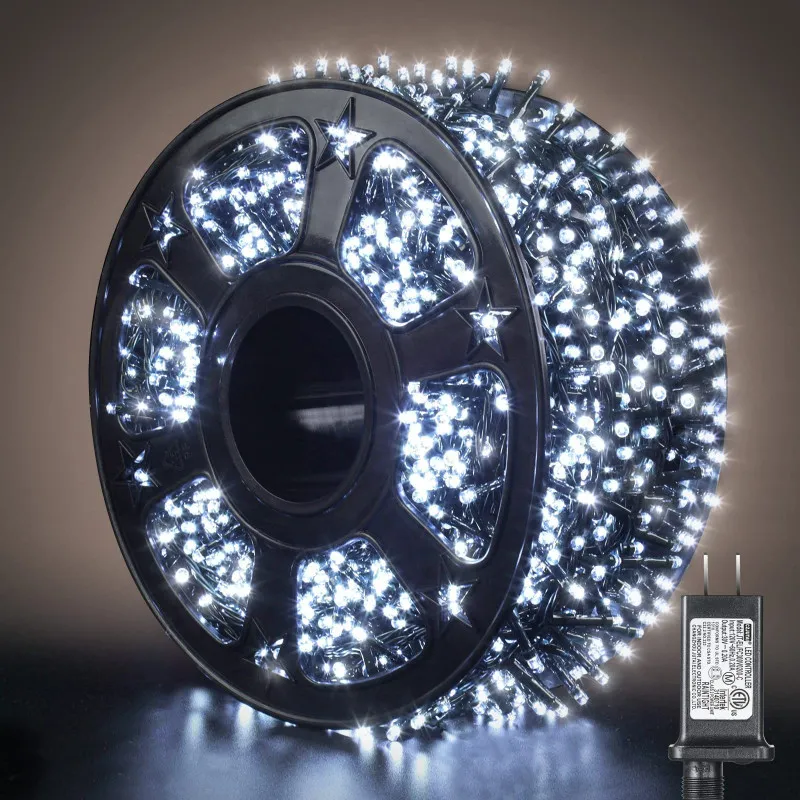 Instalatie LED sir 50m, cu 240 led mare tip diamant, IP 44, 8 jocuri de lumini