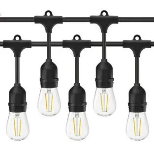 Ghirlanda Luminoasa, 10 Metri cu 20 Becuri, interconectabila, 2 filamente pe bec, 220V, alb cald