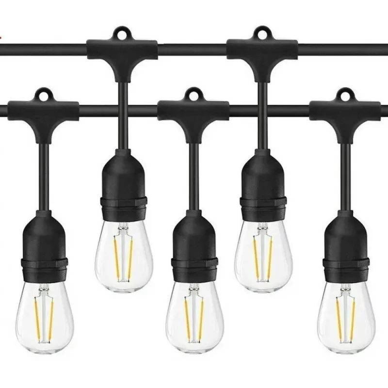 Ghirlanda Luminoasa, 10 Metri cu 20 Becuri, interconectabila, 2 filamente pe bec, 220V, alb cald