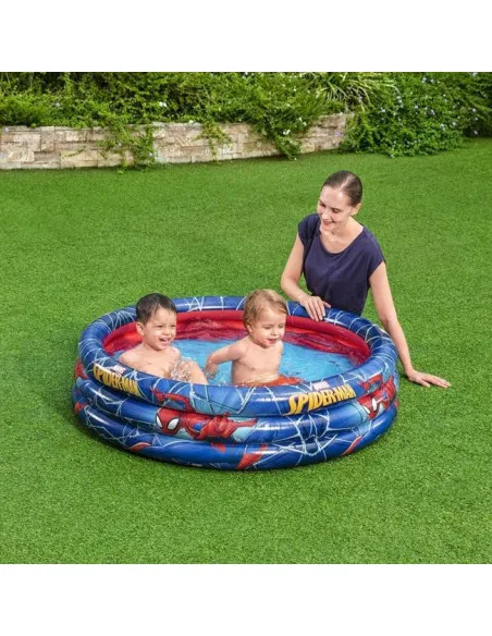Piscină Gonflabilă Bestway Spiderman, Ø122 cm, Adâncime 30 cm, 200 L, 3 Compartimente Aer