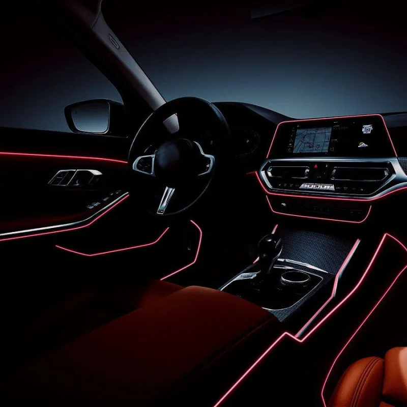 Banda decorativa auto LED 3 metri, pentru interior