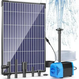Pompă Solară Fântână POPOSOAP 12W, 160GPH, 4 Duze