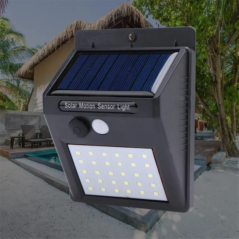 Lampa 30 LED, incarcare solara si senzor miscare