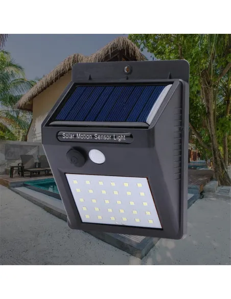 Lampa 30 LED, incarcare solara si senzor miscare
