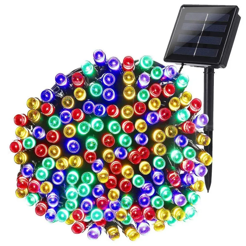 Set 2 x Instalatie LED pentru exterior cu incarcare solara, multicolor