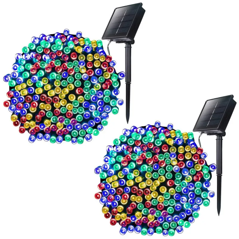 Set 2 x Instalatie LED pentru exterior cu incarcare solara, multicolor
