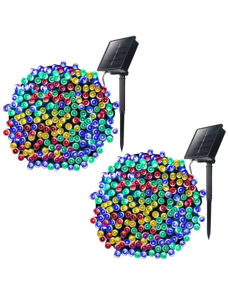 Set 2 x Instalatie LED pentru exterior cu incarcare solara, multicolor