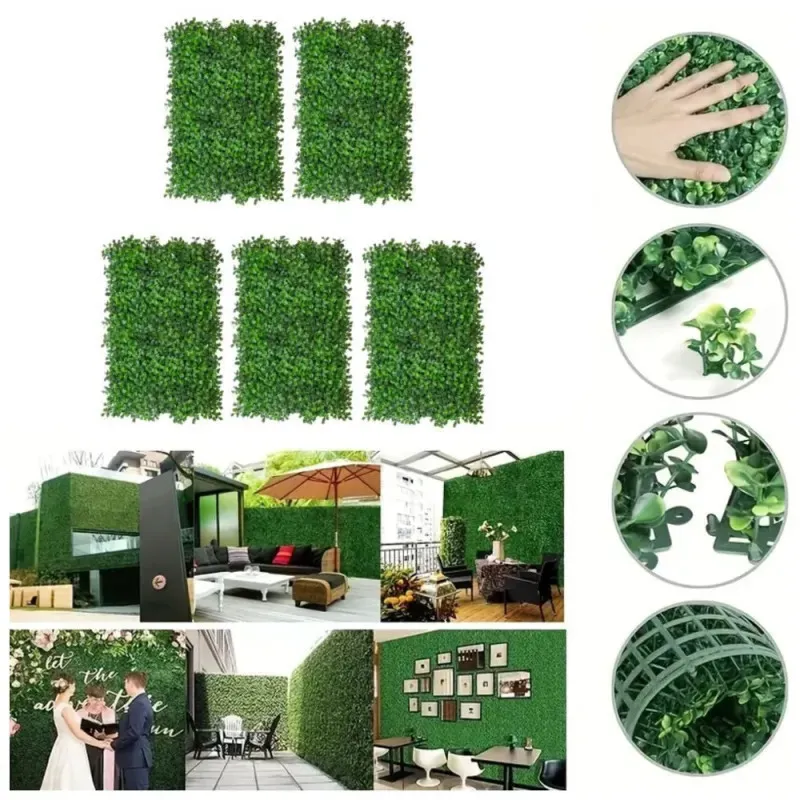 Set 5 x Gard artificial cu frunze din Cisimir 40 x 60cm
