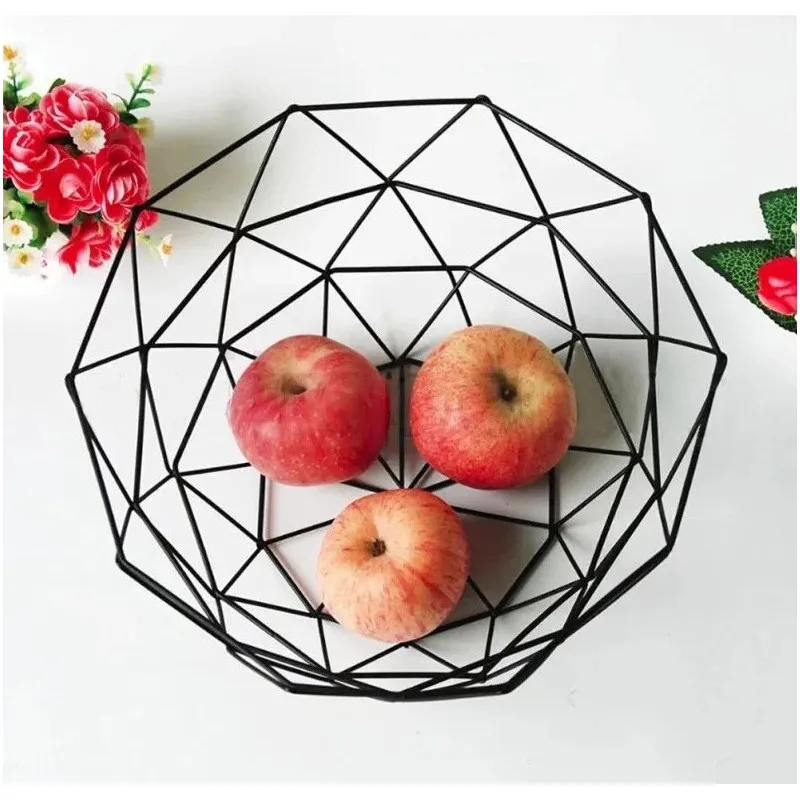 Cos fructe din metal , 27 x 10 cm negru