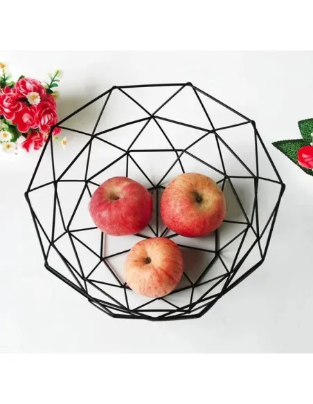 Cos fructe din metal , 27 x 10 cm negru