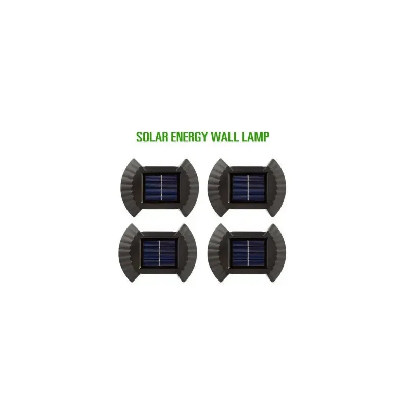 Set 4 Lămpi Solare Bidirecționale cu Senzor de Lumină, IP65, Autonomie 6-8 Ore