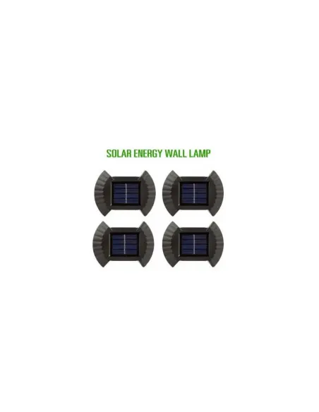 Set 4 Lămpi Solare Bidirecționale cu Senzor de Lumină, IP65, Autonomie 6-8 Ore