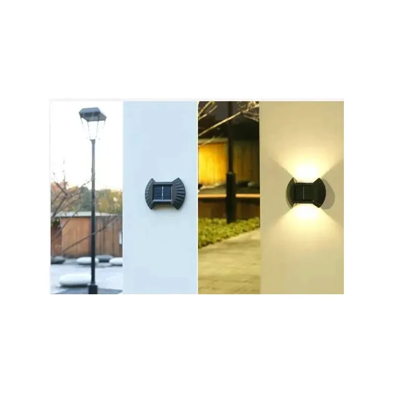 Set 4 Lămpi Solare Bidirecționale cu Senzor de Lumină, IP65, Autonomie 6-8 Ore