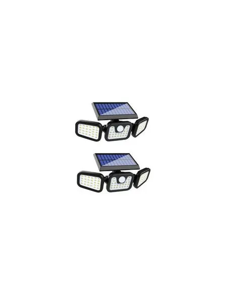 Set 2 Lampi cu incarcare Solara 150W Leduri COB Senzor de Miscare Prindere pe Perete