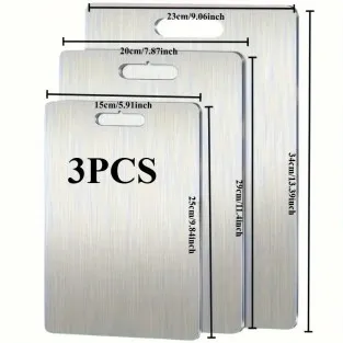Set 3 tocătoare din titan, impermeabile, cu utilizare pe ambele fețe – 34×23 / 30×20 / 24×15 cm
