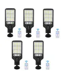Set 5 Lămpi Solare de Perete, 72 LED-uri, 50W, Telecomandă, Senzor Mișcare, 3 Moduri, IP65