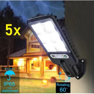 Set 5 Lămpi Solare de Perete, 72 LED-uri, 50W, Telecomandă, Senzor Mișcare, 3 Moduri, IP65 2