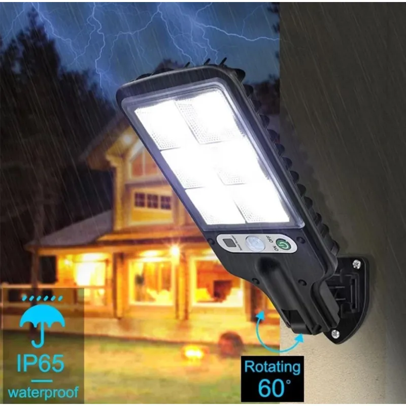 Set 5 Lămpi Solare de Perete, 72 LED-uri, 50W, Telecomandă, Senzor Mișcare, 3 Moduri, IP65