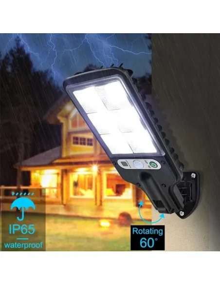 Set 5 Lămpi Solare de Perete, 72 LED-uri, 50W, Telecomandă, Senzor Mișcare, 3 Moduri, IP65